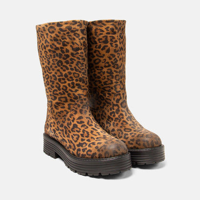 Jacky Women's Suede Boots Tan/Leo