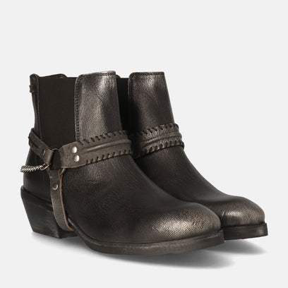 Emmi Women's Leather Ankle Boots Pewter