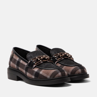 Oxford Women's Loafers Tartan Black