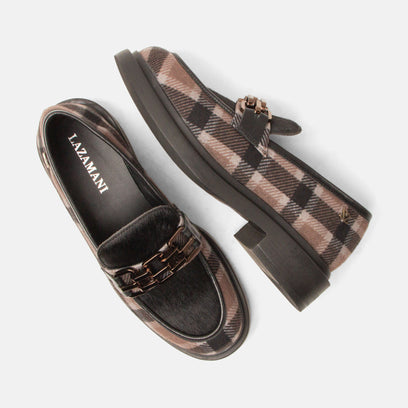 Oxford Women's Loafers Tartan Black
