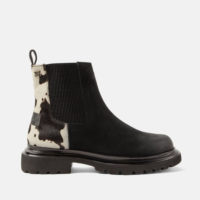 Haidy Women's Suede Boots Black/White