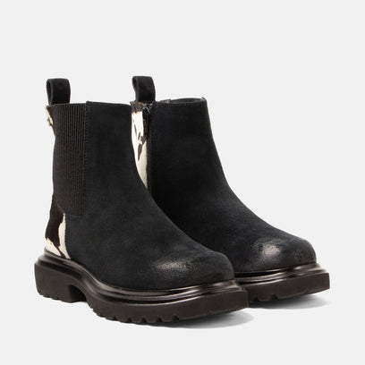 Haidy Women's Suede Boots Black/White