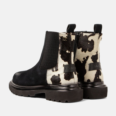 Haidy Women's Suede Boots Black/White