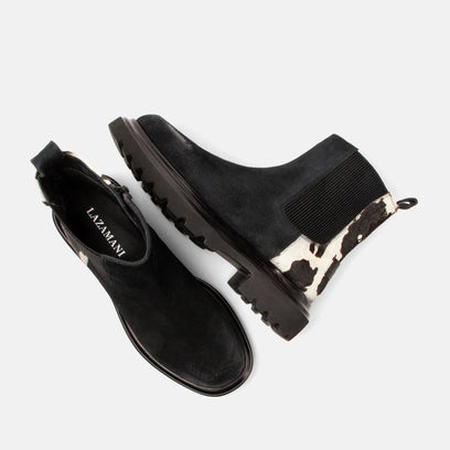 Haidy Women's Suede Boots Black/White