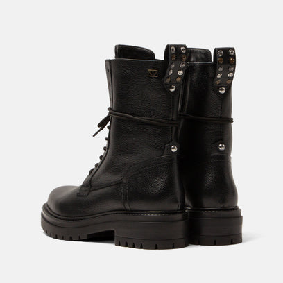 Jessie Women's Leather Lace-up Boots Black