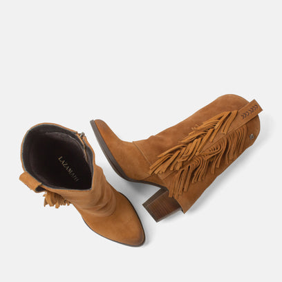 Emi Women's Suede Boots Cognac