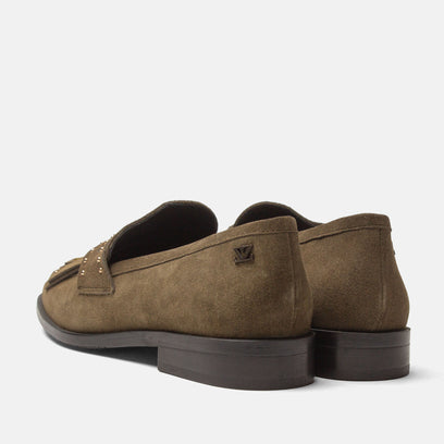 Suus Women's Suede Loafers Khaki