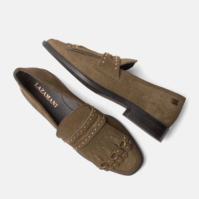 Suus Women's Suede Loafers Khaki
