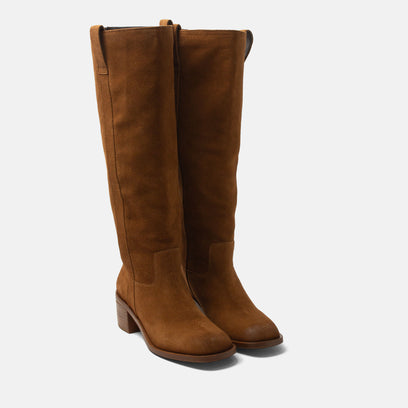 Elin Women's Suede Boots Cognac