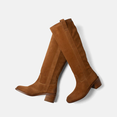 Elin Women's Suede Boots Cognac
