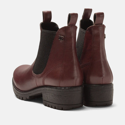 Lia Women's Leather Chelsea Boots Burgundy