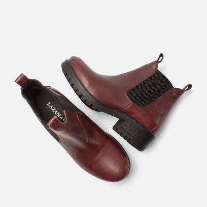 Lia Women's Leather Chelsea Boots Burgundy