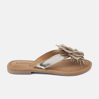 Lily Women's Leather Slippers Gold