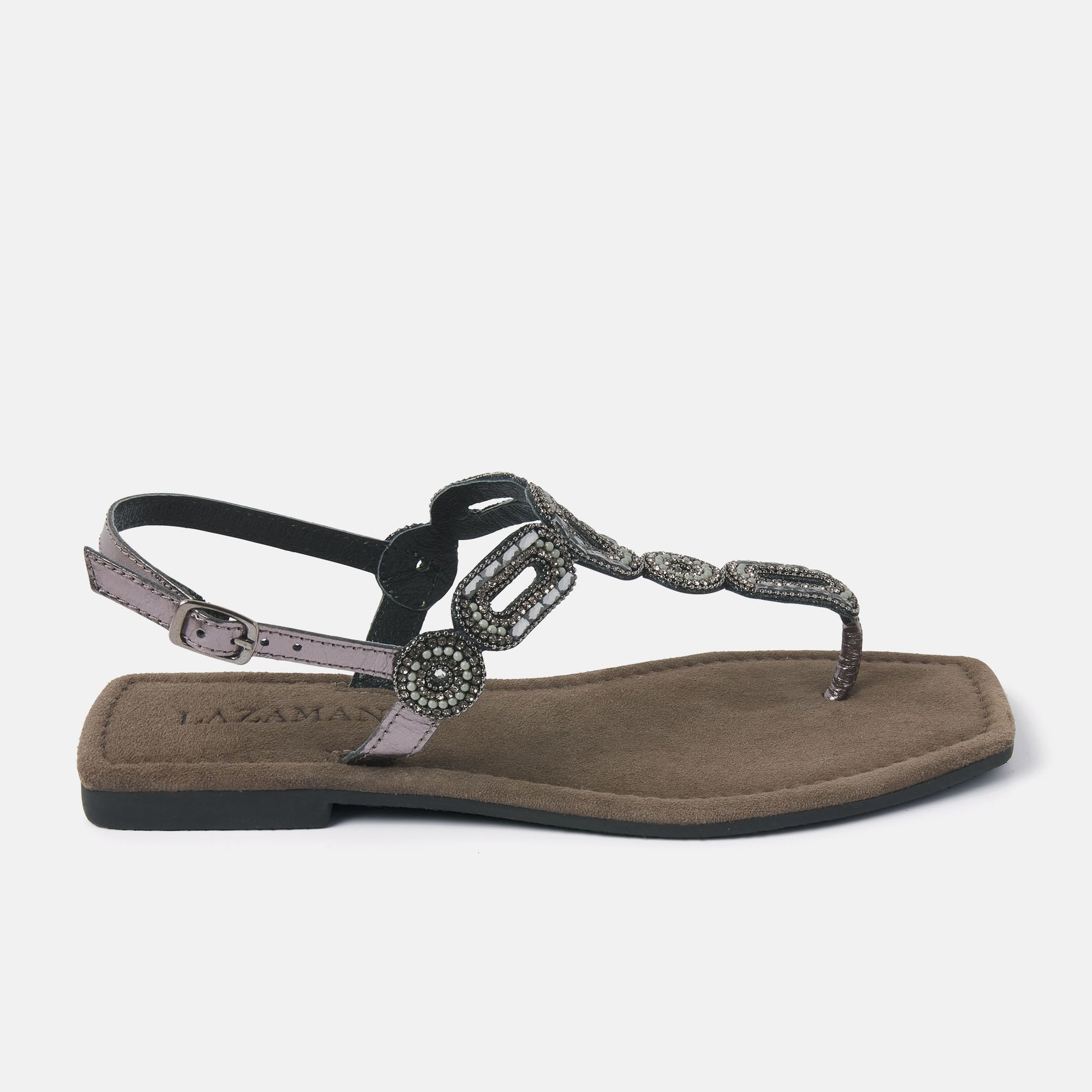 Women's Sandals Pewter Lazamani Official