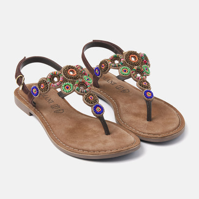 Women's Sandals 75.314 Brown Multi
