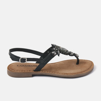 Naomi Women's Leather Sandals Black