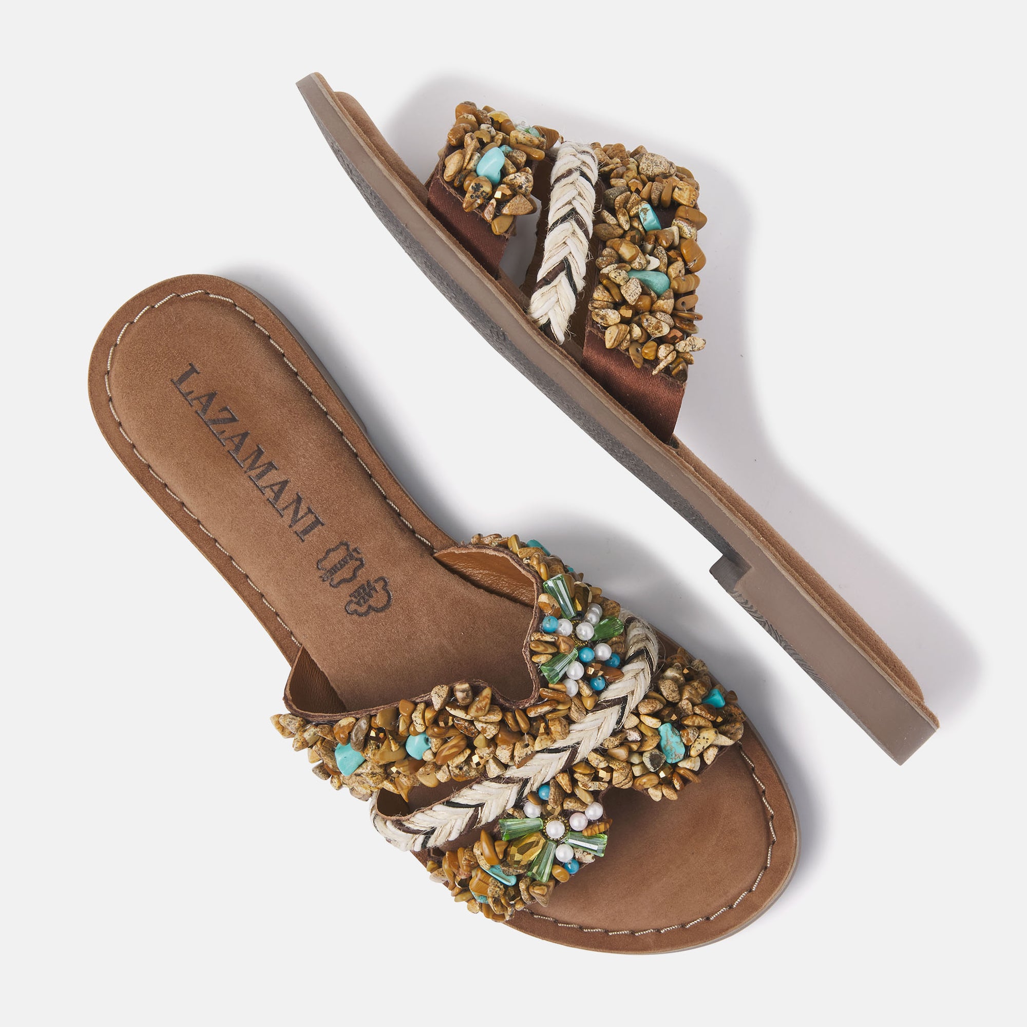 Women's Slippers Brown LA75381tan Lazamani Lazamani Official