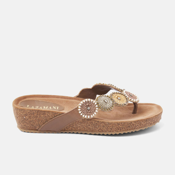 Mara Women's Leather Slippers Beige