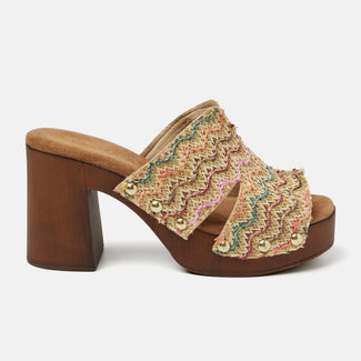 Elena Women's Raffia Clogs Multi