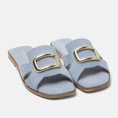 Ciabatte da donna scamosciate Vito blu