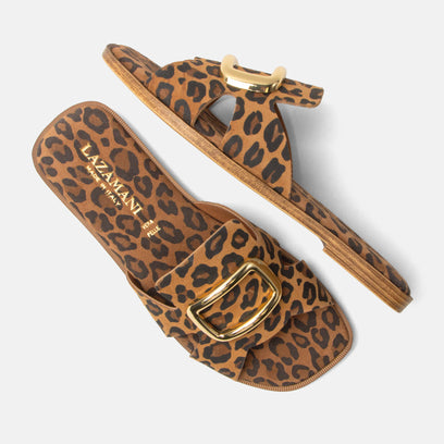 Vito Pantofole Scamosciate da Donna Leopardate