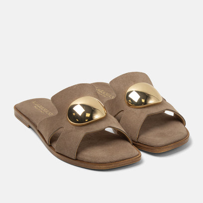 Zola Women's Suede Slippers Taupe