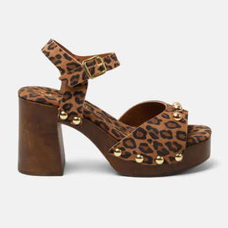 Luisa Women's Suede Clogs Leopard