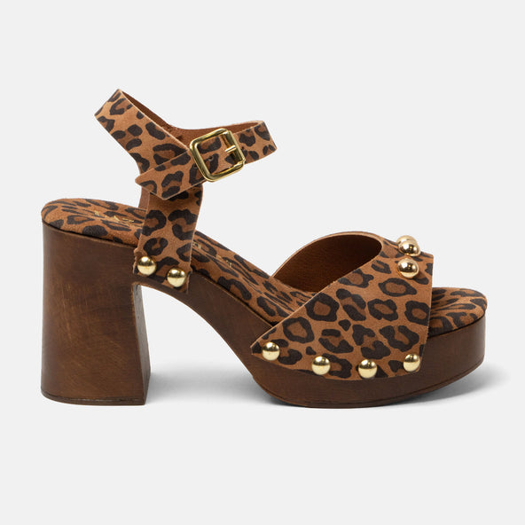 Luisa Women's Suede Clogs Leopard