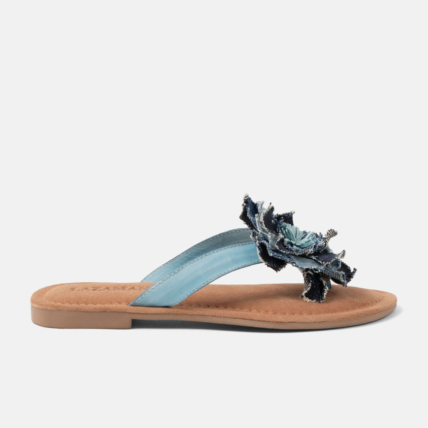 Peony Women's Slippers Leather Denim