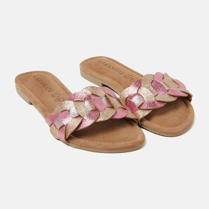 Mona Women's Leather Slippers Rose