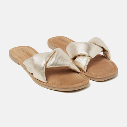 Kai Women's Leather Slippers Gold