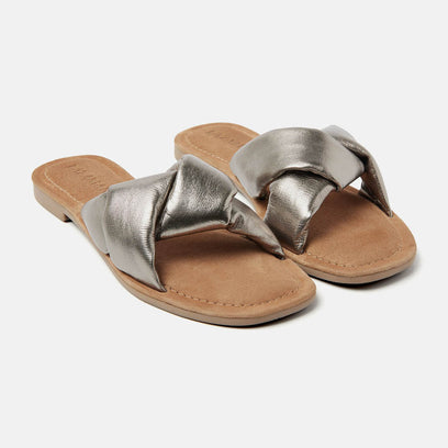 Kai Women's Leather Slippers Pewter