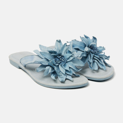 Daisy Women's Leather Slippers Blue