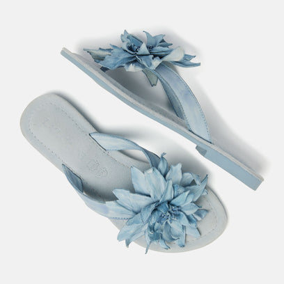 Daisy Women's Leather Slippers Blue