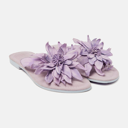 Daisy Women's Leather Slippers Lilac