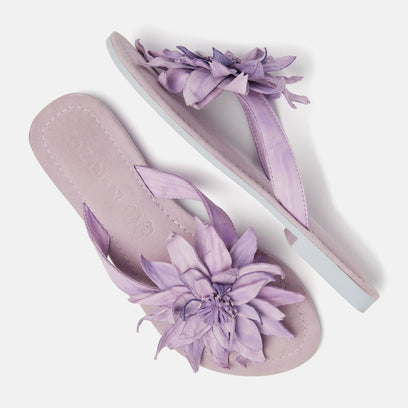 Daisy Women's Leather Slippers Lilac