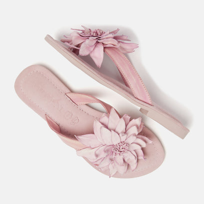 Daisy Women's Leather Slippers Pink