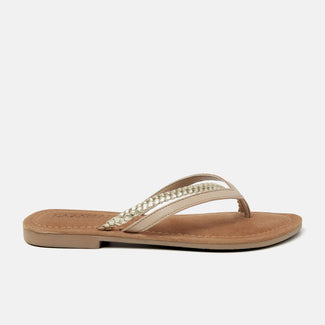Bibi Women's Leather Slippers Nude
