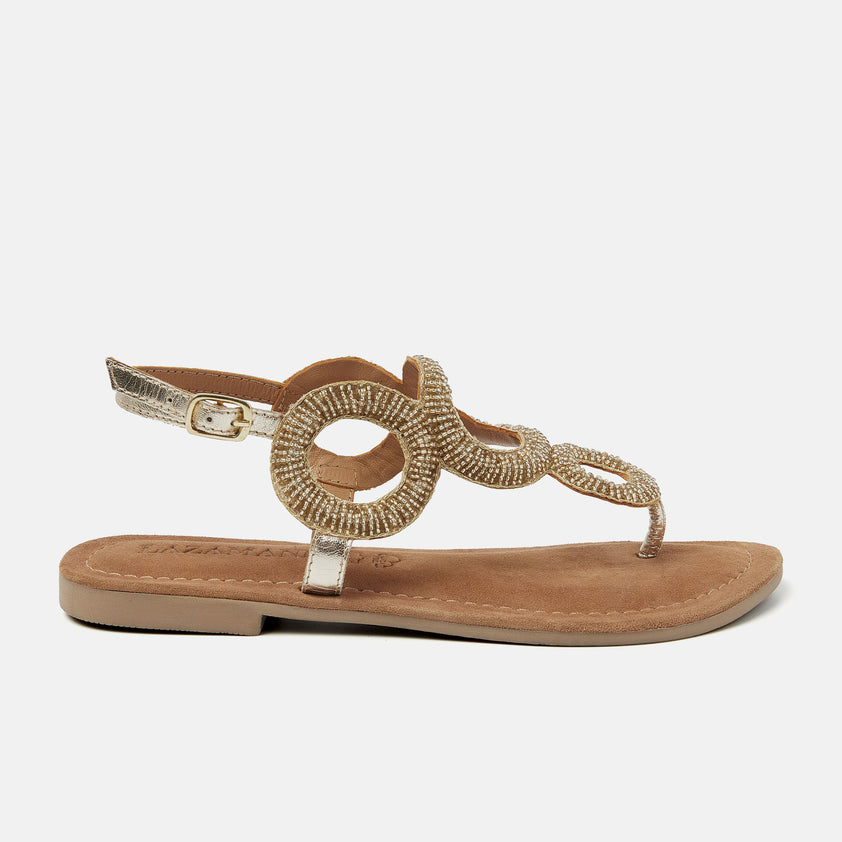 Gita Women's Leather Sandals Gold