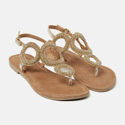 Gita Women's Leather Sandals Gold