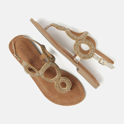 Gita Women's Leather Sandals Gold