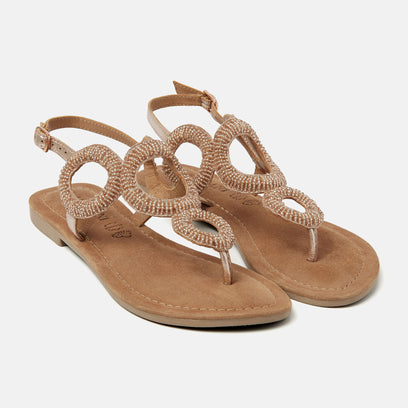 Gita Women's Leather Sandals Peach