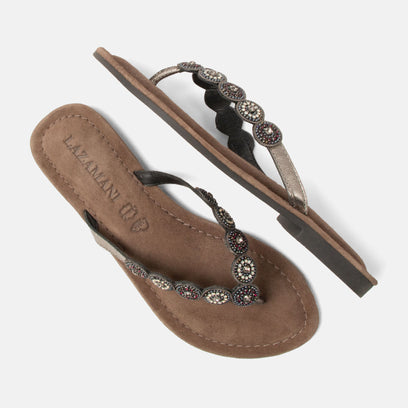 Lea Women's Slippers Leather Pewter
