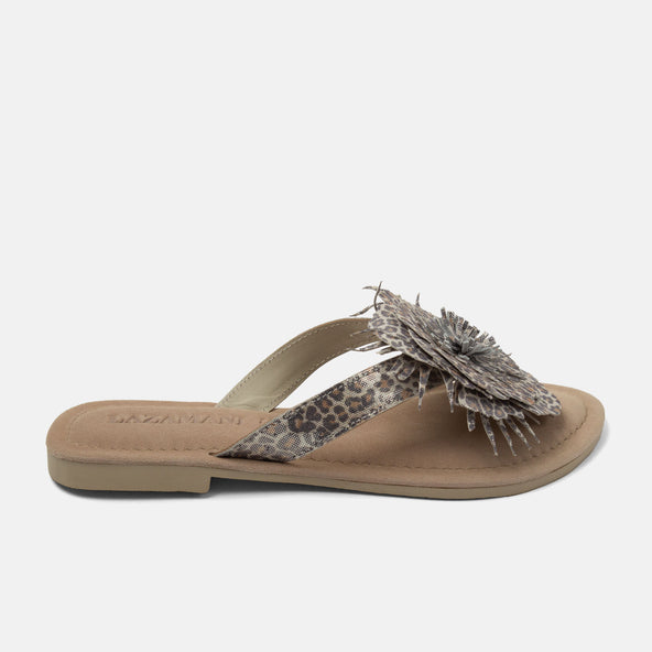 Nomi Women's Suede Slippers Silver Leopard