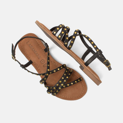 Tova Women's Leather Sandals Black