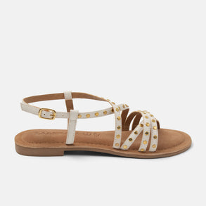 Tova Women's Leather Sandals White