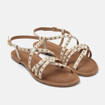 Tova Women's Leather Sandals White