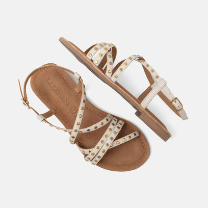 Tova Women's Leather Sandals White