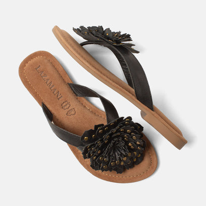 Kira Women's Leather Slippers Black