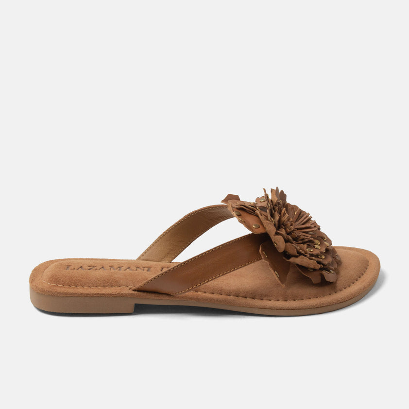 Kira Women's Leather Slippers Tan